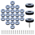 1" (25mm) Screw on Furniture Sliders, Gray/Black, 24pcs - size: 1 inch (25mm)