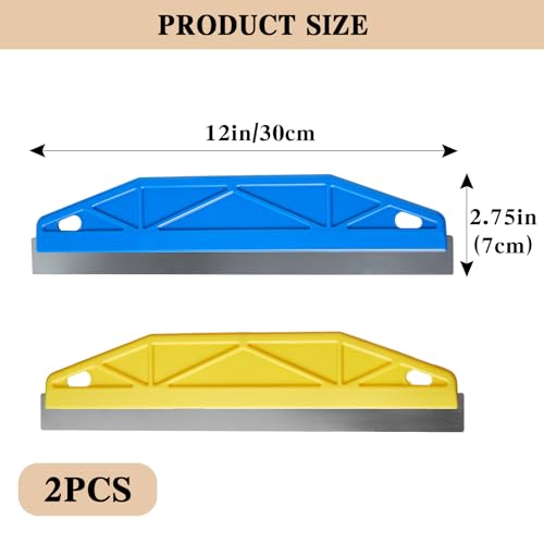 Painter's Trim Guard 12 Inch Paint Shield for Trim, 2 Pcs Painting Edger Tool for Walls, Professional Paint Cutting Edge Tool for Precise Trimming(Yellow+Blue)