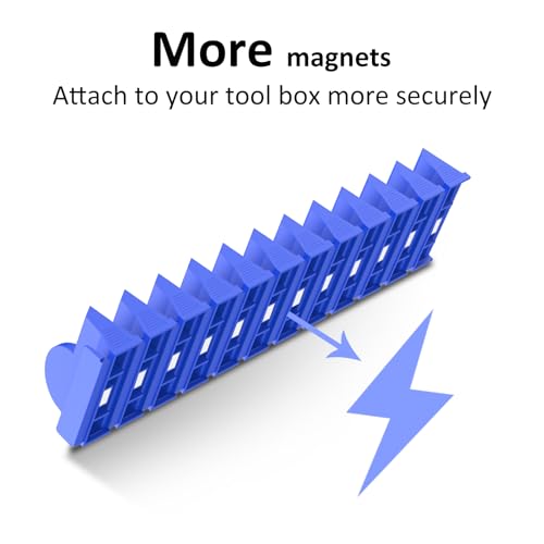 DEHOYI 48 pcs MAGNETIC Modular Wrench Organizers for Tool Drawers - Wrench Rack with Metric&SAE Labels, Perfect Tool Storage Holder. Gift for mechanics (Blue) - style: Magnetic (48 pcs Blue)