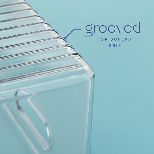 Plastic Food Storage 6 Pack Clear Container Bin with Handles for Organizing Kitchen, Pantry, Refrigerator, Freezer, Pantry, Cabinet, Closet, Bathroom. 16”x8”x5” - size: 16x8x5