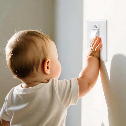 Child Proof Light Switch Cover Guard, 2 Pack Toggle Switch Lock,White - color: White, size: 2 Pack