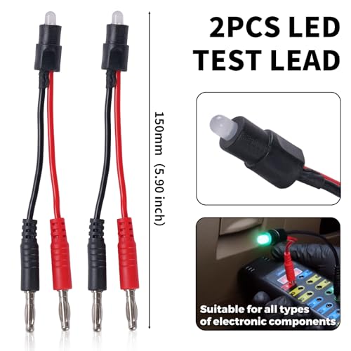 Lead Test Kit, Multimeter Test Leads, 4mm Plug Test Strips, Large Alligator Clips, etc., for Fluke Multimeter Test Lead Kits (13 Pieces) - size: 13-piece