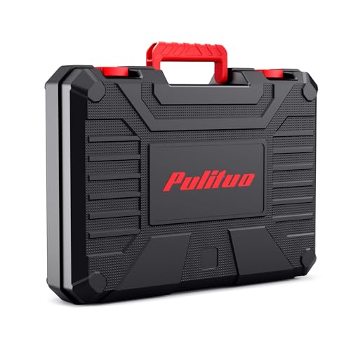 PULITUO 149-Piece Home Drill Set with Red 12V Cordless Drill, Hand Tools & Tool Box, Tool Kit for Women & Men and DIY Enthusiasts, for Home Improvement - style: 12V Set(Red)