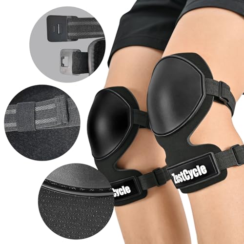 Tactical Knee Pads for Work, Hunting, Construction, Gardening, Paintball w/Foam Padding, Hard Shell & Adjustable Straps (Black) - color: Black