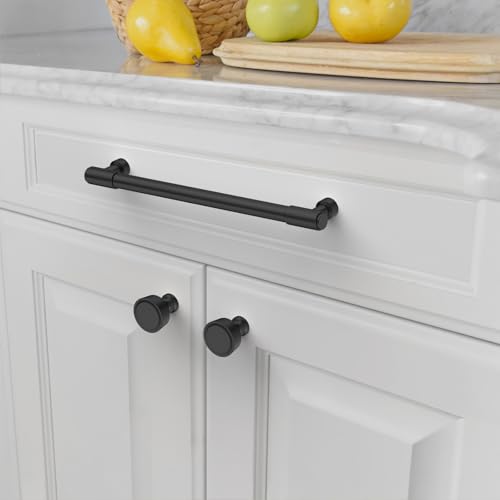 Amerdeco 10 Pack Matte Black Cabinet Pulls 7.5 Inch(192mm) Hole Center Drawer Pulls Cabinet Hardware Kitchen Cabinet Handles for Bathroom ZH0075 - color: Matte Black, size: 7.5"/192MM Hole Center