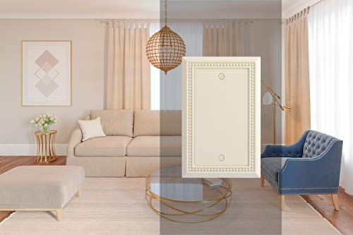Henne Bery Sunken Pearls Heavy Duty Switch Plate/Wall Plate/Outlet Cover (Single Blank 2PK, Light Almond - color: Light Almond, size: Single Blank 2PK