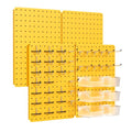 Pegboard Organizer Kit,4 Pack 14.76x10.82 in Metal Panels with 6 Bin,Yellow - color: Yellow, size: 14.76"x10.82"- 4 Pcs