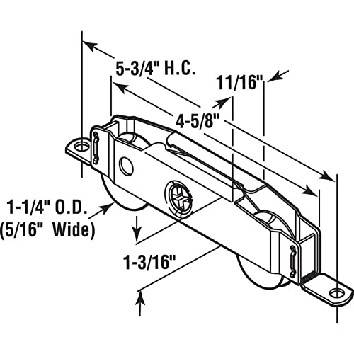 Sliding Patio Door Roller Assembly for Truth Part #31761A, Jeld Wen, Milgard, Marvin, Peachtree, Caradco, 1-1/4" Steel Ball Bearing, Side Adjustable, 2 Pack - style: Side Adjuster