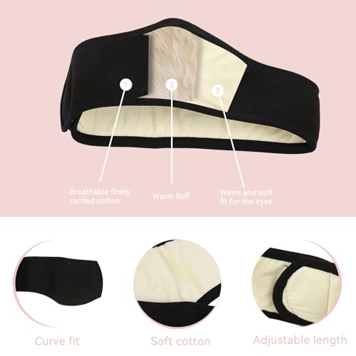 Agatige Sleep Ear Muffs, Soundproof Sleep Earmuff Headband Sleeping Noise Cancelling Ear Wrap Muffs Winter Women Sleep Mask - color: Black