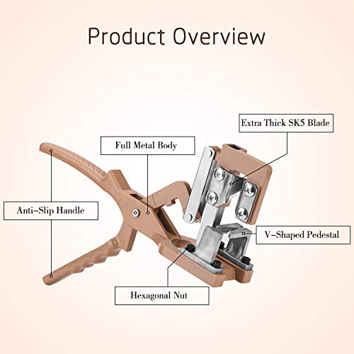 FUNTECK V-Cut Grafting Tool for Large Branches Full Metal Body with SK5 Blade Ideal for Fruit Tree Grafting