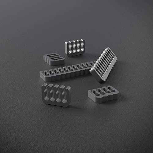 SIRLYR PSU Cable Combs,Pearlescent Paint Computer Wire Organizer,Extension Cables Comb for PC Cable Management 20 Pieces Set = 24 pin x 4, 8 pin x 16 for 3 mm/0.11In up to 3.5 mm/0.13 in Metal Gray - color: Metal Gray