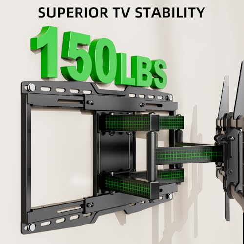 USX MOUNT Heavy Duty Full Motion Sliding TV Wall Mount for 42-97 Inch TVs up to 150 lbs, Wall Mount TV Bracket for Wood Studs 12/16/18/24 inch, Swivel & Tool-Free Tilt, Max VESA 600x400mm (Pack of 2) - size: 42-97inch (Pack of 2)