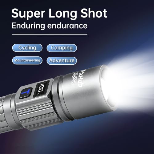 TrixHub Rechargeable Flashlights 2 Pack Super Bright Flash Light (Titanium) - color: Titanium, size: 2 Pack