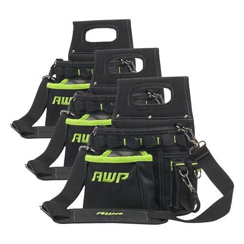 AWP Tool Pouch, Electrician Tool Pouch, Premium, Professional Multi-Pocket Organizer - size: 3 Pack, style: Portable Tool Box