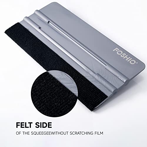 FOSHIO Felt Squeegee Craft Knife Window Tint Kit, 6 Inch Squeegee for Vinyl, Exacto Knife with Extra 5PCS Blades Window Tint Tools, Vinyl Wrap Tool for Window Film, Wallpaper, DIY Craft, Graphic Decal
