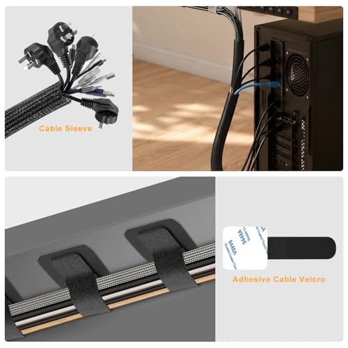 285 PCS Cable Management Kit - for Computer TV Under Desk - Black