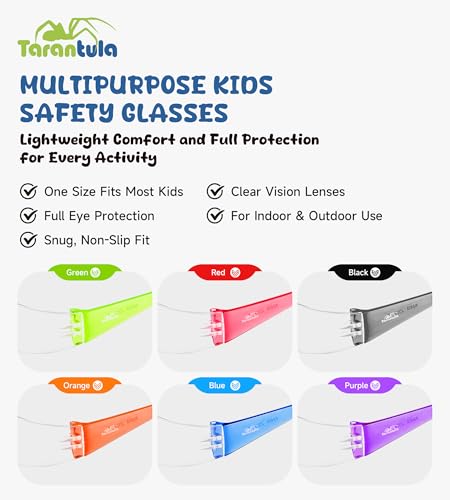 Tarantula 6 Pack Kids Safety Glasses, Youth Protective Eyewear & Goggles