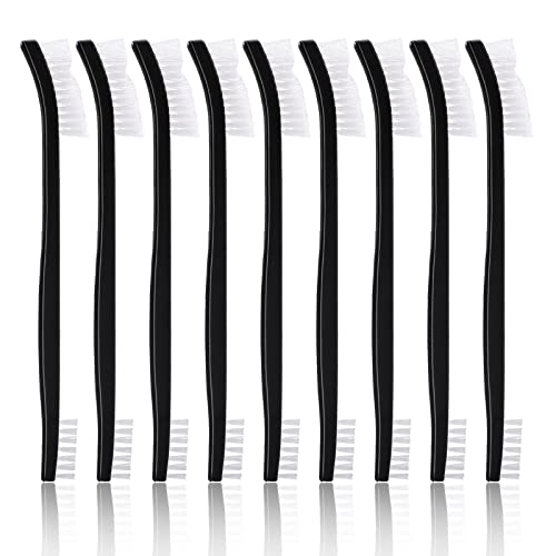 Accmor Scratch Brush Set for Gun Cleaning, All Purpose Nylon Bristle Brushes Tools 9 Pcs, Double-Ended Scrub Cleaner Kit for Cleaning Welding Slag/Paint/Rust/Dirt - style: 9Pcs Nylon White