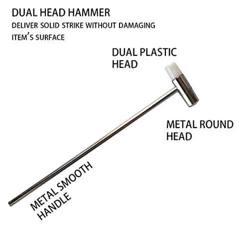 Dual Head Small Hammer, 7 Inches, Plastic Head and Metal Head, Black Plastic Grip, Double face Jewelry Mallet, Mini Hammer for Watch, Tuning, Woodworking, Toys, DIY, Leather, Instruments (19CM-2PACKS) - style: 19CM-2PACKS