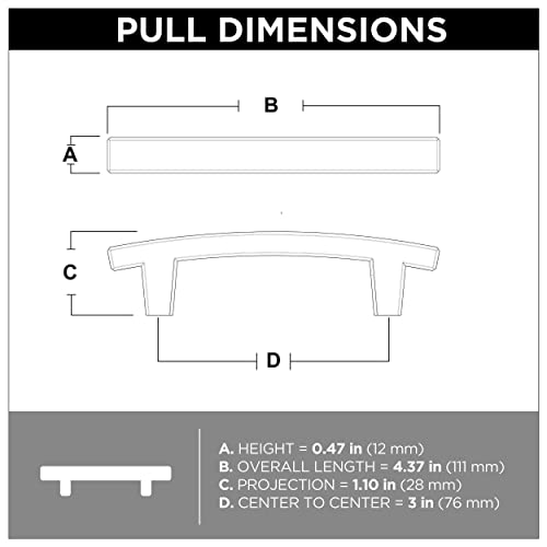 Franklin Brass Pierce (10-Pack) Cabinet Handles 3' Hole Center Warm Chestnut Kitchen Drawer Pulls Dresser, Furniture Hardware P29519K-WCN-B - color: Warm Chestnut, size: 3" (76mm)