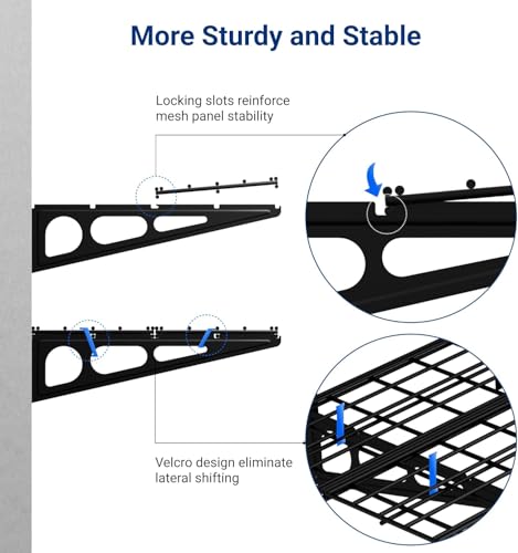 FLEXIMOUNTS 4-Pack 2x3ft Garage Shelving, 24"x72" Storage Shelves, Black - color: Black, size: 4 pack-2x3 ft