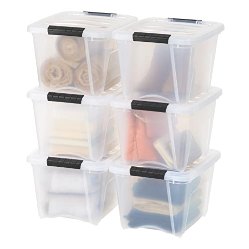 IRIS USA 6-Pack 19 Quart Storage Bins with Lids, Clear - color: Clear, size: 19 Qt, style: 6 Pack
