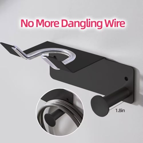 Hair Dryer Holder, Hair Dryer Holder Wall Mounted, Self Adhesive Blow Dryer Holder, Stainless Steel Hair Dryer Stand, Hairdryer Holder for Bathroom Black BANJEKT - color: Black 2