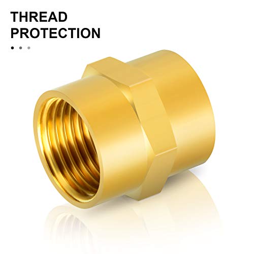 GASHER 8PCS Brass Pipe Fitting Hex Coupling Kit 1/8 inch 1/4 inch 3/8 inch 1/2 inch - style: Hex Coupling Kit（8Pcs）