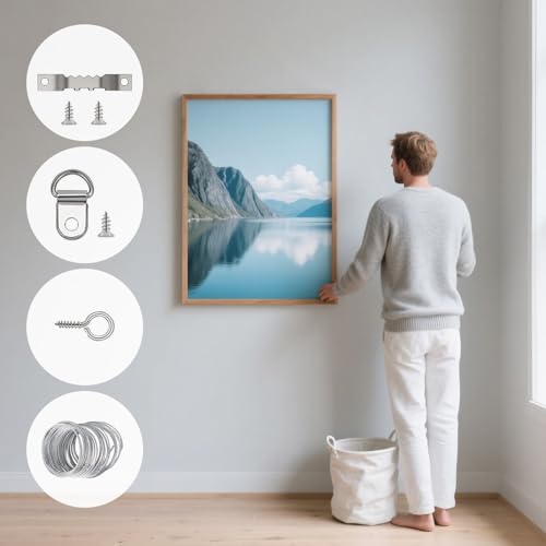 Picture Hanging Wire Kit D Rings Picture Hardware with Screws - size: size_4