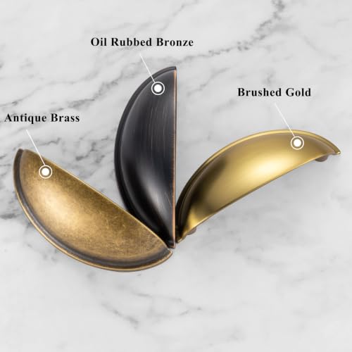 3 Inch Brushed Gold Drawer Pulls Cabinet Cup Pulls 10 Pack 1886 - color: Brushed Gold