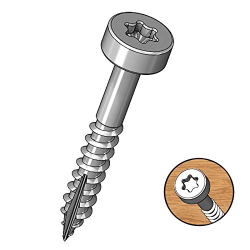 Milescraft 5202 Wood Pocket Hole Screws - #7 x 1-1/4" Washer Head with Coarse Thread (100pc.), Torx Drive Self-Tapping, For Indoor Use