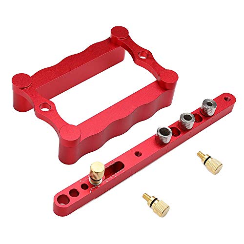 Self Centering Dowel Jig with 1/4" 5/16" 3/8" Positioner Locator - color: Red
