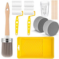 LemonRoad 18 Pieces Paint Brush and Roller Set, Painting Supplies for Cabinet Furniture, with Sponge, Tray Liner, Cup and Mixing Stick, Tools to Finish All in One Paint(2 Inch,Essential Sponge Set) - size: 2 Inch, style: Essential Sponge Set