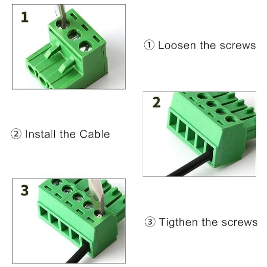 10 PCS 6 Pin 3.81mm Pitch Screw Terminal Block Connector for 28-16AWG, Pluggable Quick Male Plug Connector-6 Pole - size: 6 Pin Male Plug