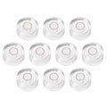 10pcs Round Bubble Level 18x8mm - Mini Circular Bullseye Spirit Levels Measuring Layout Tools for Leveling Camera/Tripod/Telescope/Workshop/Turntable/Pictures Frame, White - size: 18x8mm