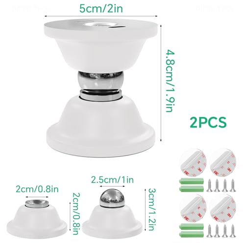 NiHome RV White Magnetic Door Stop for Door Holding & Stopping 2PCS White - color: White-2PCS