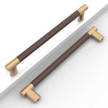 Champagne Bronze & Brown Knurled Kitchen Cabinet Pulls 7 Inch 10 Pack - color: Brown and Champagne, size: 7" Hole Center