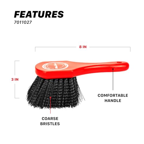 Maxshine Universal Cleaning Brushes (3-Piece Set) – Heavy-Duty, Medium-Duty, Soft Bristles – Removes Dirt & Stains – Wheels, Tires, & Exterior Surfaces – Carpets, Upholstery & Interior Surfaces - color: Set
