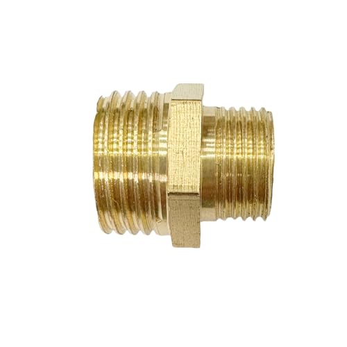 1/2" x 3/8" Male Threaded Hex Nipple Reducer Brass NPT Pipe Fitting Adapter Straight Connectors Pack of 2 - size: 1/2" x 3/8" -2 Pack