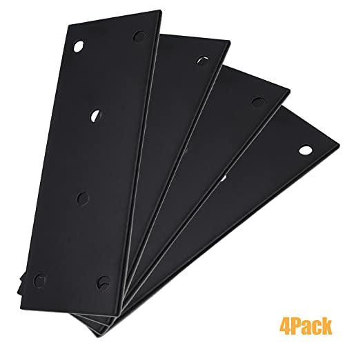 4pcs Metal Flat Straight Brace Bracket, 5'' x 1.9'' (L x W) - size: 5'' x 1.9''/ 128mm x 48mm, style: Black-4pcs
