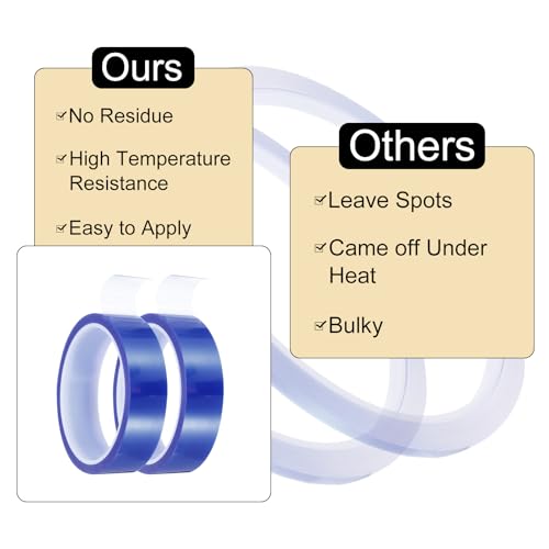 uxcell Blue Heat Tape, 1 Roll 25mmx33m 108ft High Temperature Heat Resistant Tape for Sublimation,Heat Vinyl Press,Heat Transfer, Circuit Board, No Residue - color: Blue, size: 25mmx33m