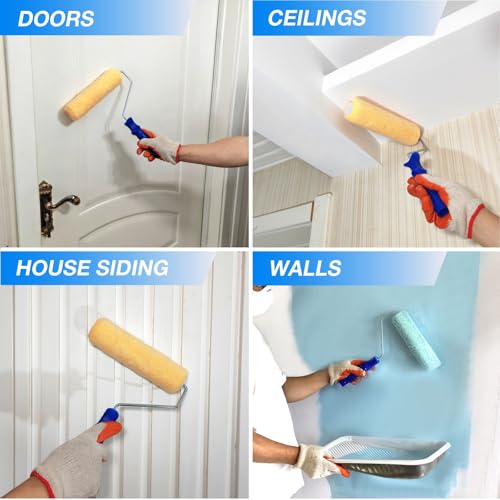 Great Andrew 3 PCS Paint Roller Covers 9 Inch, 3/8" Nap - size: 3 PCS, 9-Inch