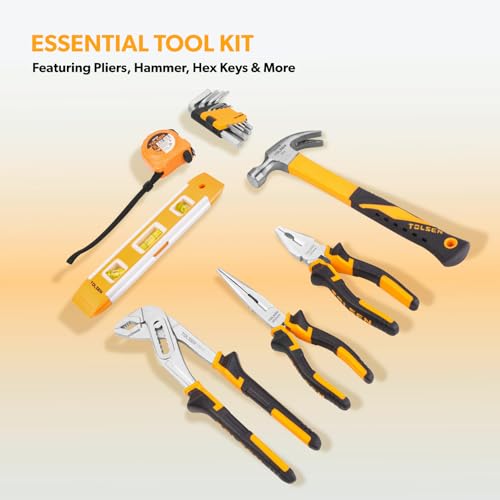 TOLSEN Basic Tool Set Household Tool Kit, Mechanic Tool Kit with Toolbox - size: 89 PCS