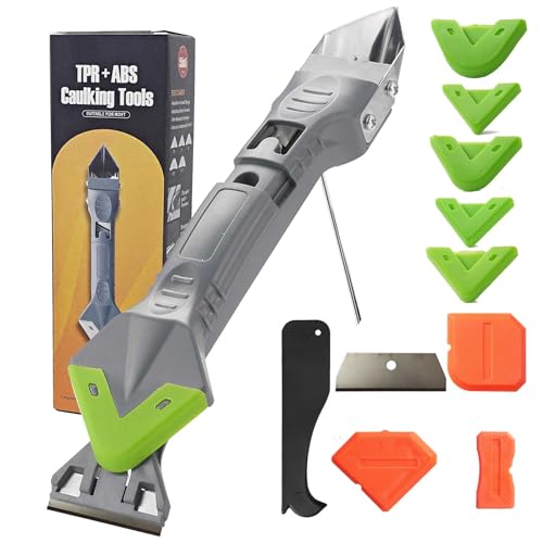 Caulking Tool 5 in 1, Caulk Remover & Sealant Finishing Tool, 10-Piece Kit