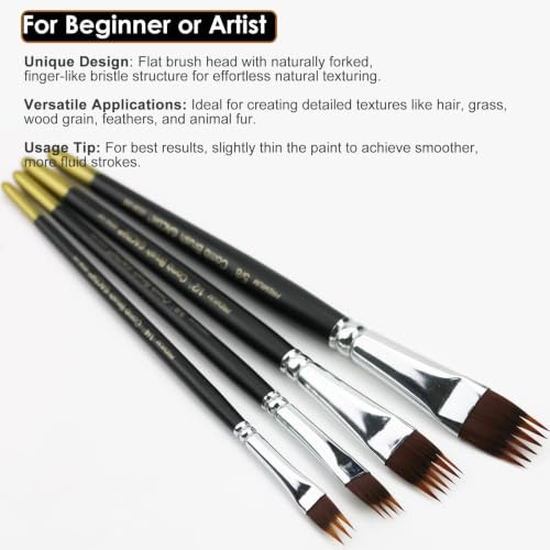 Grainer Brush Set, Texture Paint Brushes for Acrylic, Watercolor & Oil