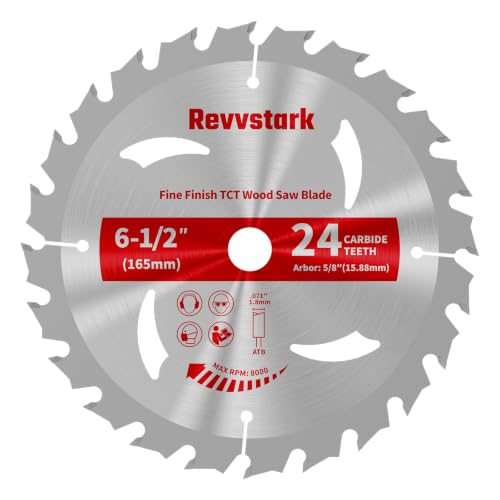 Circular Saw Blade 6-1/2" 24T for Cutting Wood, 5/8" Arbor - size: 6-1/2 In 24T