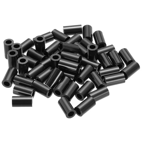PATIKIL 120Pcs ABS Spacers 4mm ID, 7mm OD, 13mm Height Plastic Round Stud Spacer Black Nylon Washers Nut Unthreaded Rubber for M4 Screws Bolts Barrel - size: 4mm ID, 7mm OD, 13mm Height