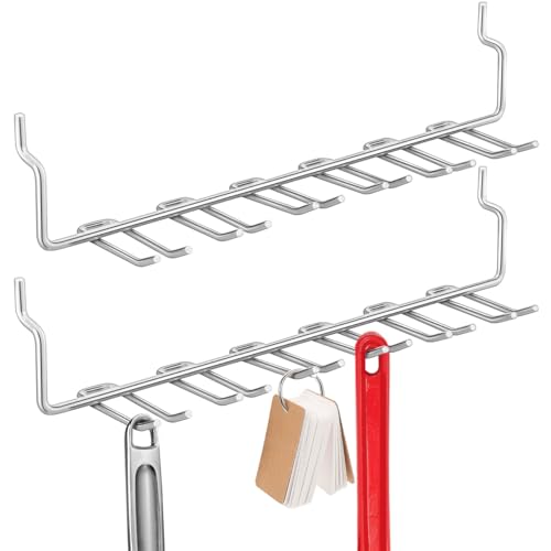 ULTECHNOVO 2pcs Pegboard Accessories Organizer, Heavy Duty Multi-Prong Screwdriver Organizer Rack for Garage Workshop Tool Storage, Space Saving Iron Hangers Wall Mount Accessory