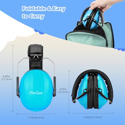 ProCase Noise Cancelling Headphones for Kids/Toddlers SNR 27dB Ear Muffs - color: Blue