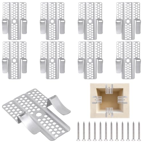12 Pack Drywall Repair Clips, Fits 1/2" and 5/8" Panels, Stainless Steel Drywall Patch Kits for Walls Repairing, Dry Wall Fastener Clips with 24 Screws